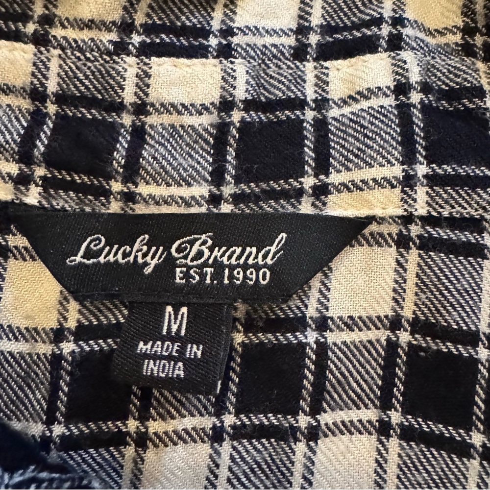 Lucky Brand Buttery Soft Plaid Button-Up Shirt | Size M | Split Back Y2K fall - Picture 5 of 5